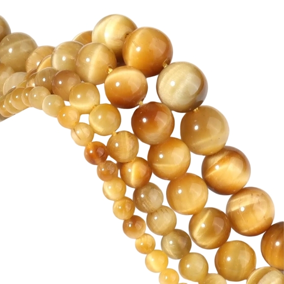 4 Gemstone Bracelets Yellow Jade Natural Crystal Stone - Picture 4 of 7